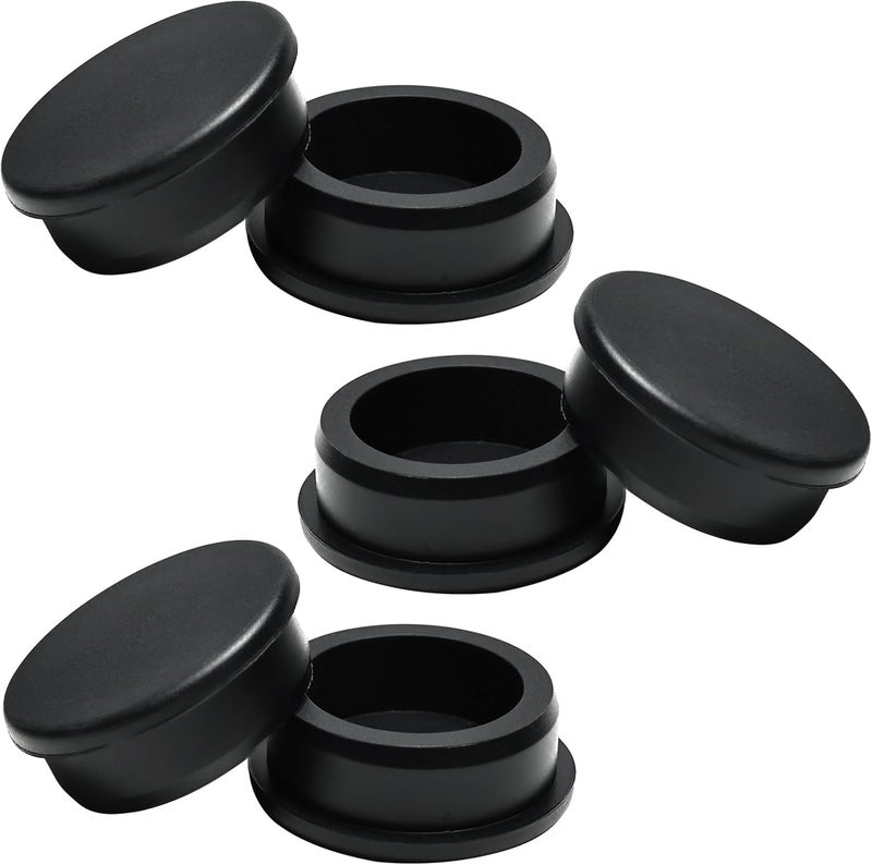 BOPOREAE 6 Pcs 31.3 mm Silicone Rubber Plug for 30.3-31.3 mm/ 1-3/16-1/1/4 in Round Holes, Waterproof T Type Rubber Stoppers, Soft Flexible Snap-On Seal Plugs Tube Pipe End Cover Caps Insert, Black - Image 1